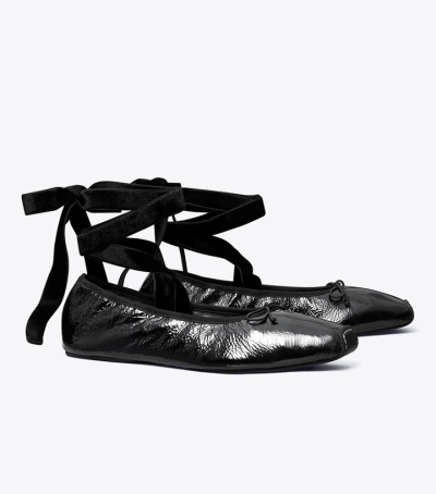 Black Women's Tory Burch Ankle-wrap Ballerina | 15209OGWL