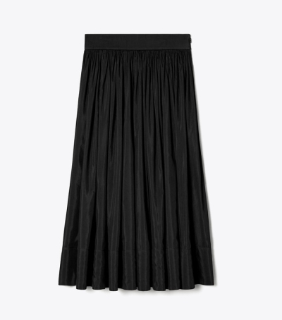 Black Women's Tory Burch Cotton Silk Mid-length Skirts | 42869YBEH